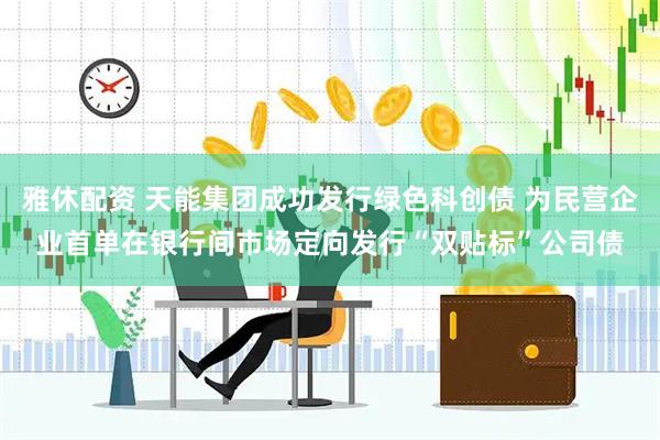 雅休配资 天能集团成功发行绿色科创债 为民营企业首单在银行间市场定向发行“双贴标”公司债